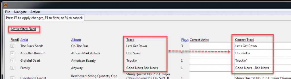 fuzzy logic track tag fixes