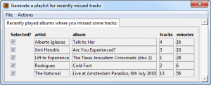 Missed Tracks options