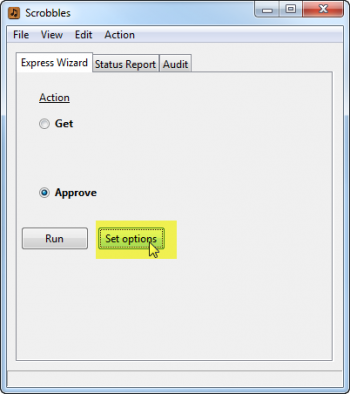 Set Options button