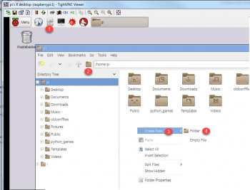 create a folder to share with Windows
